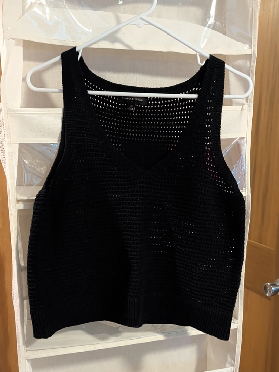 Banana Republic Tops - Banana Republic Black Open-Weave V-Neck Tank